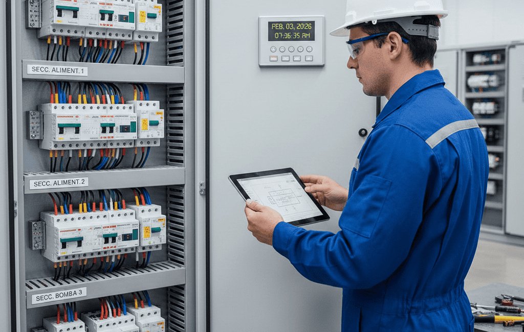 CLP industrial e placa Arduino lado a lado em painel de automação.